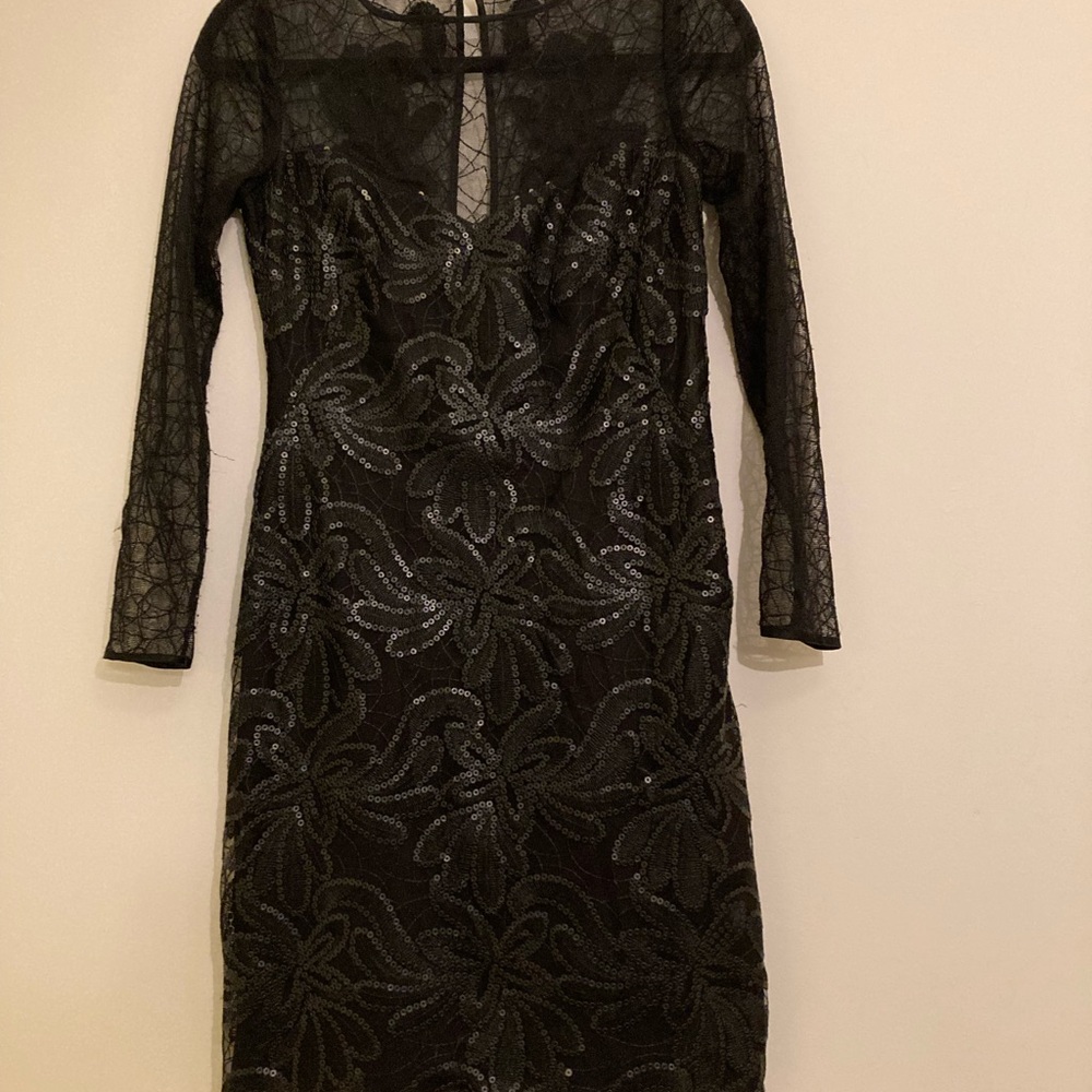 Karen Millen Black Sequin Lace Dress